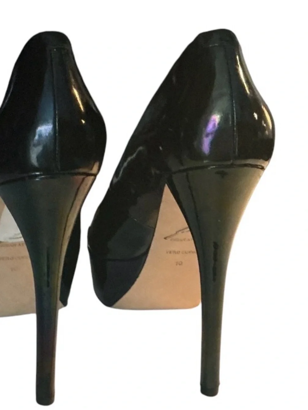 Brian Atwood Black Patent Platform Wedges
